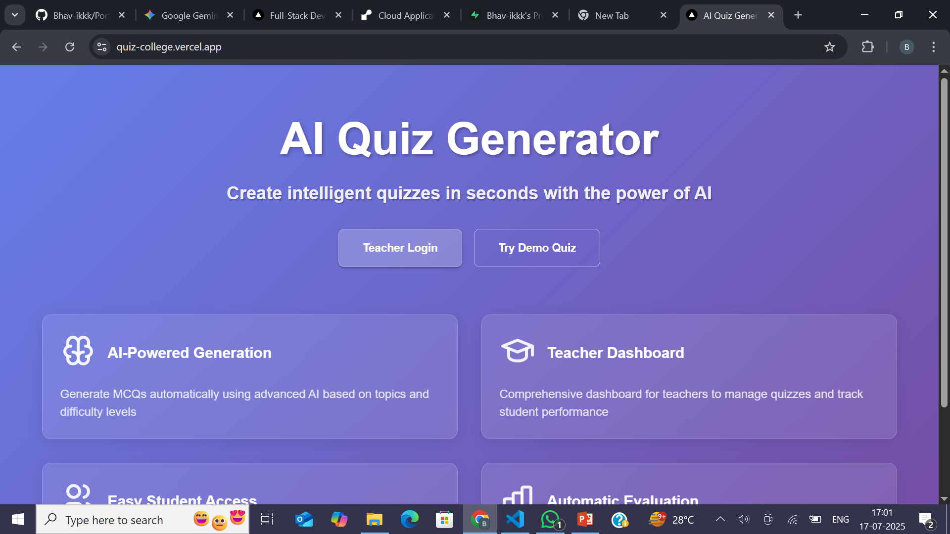 Auto-Generated Quiz Platform